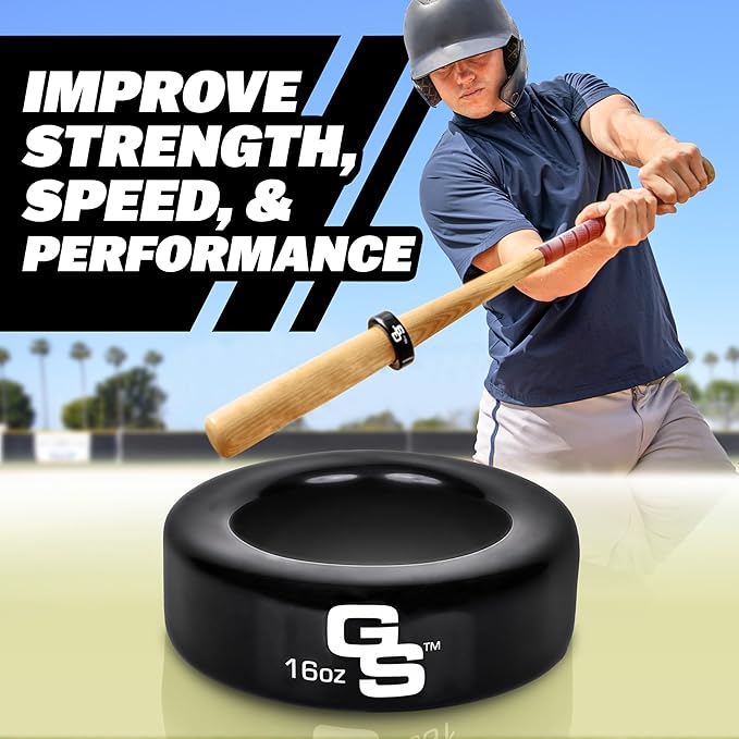 GoSports Baseball and Softball Bat Weight – 16 oz Bat Donut for Youth and Adult, Baseball & Softball Bat Accessories