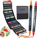 80 Colors Waterproof Dual Tip Acrylic Paint Pens, Dot & Fine Tip Premium by nauets