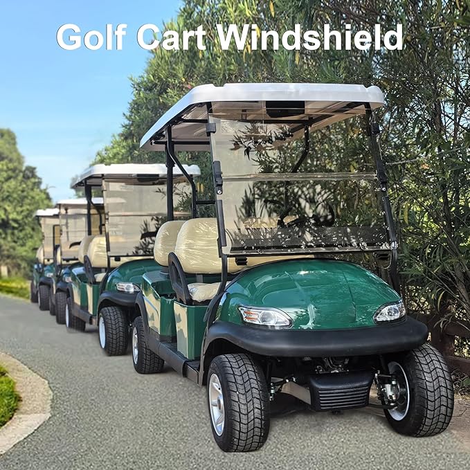 Club Car Precedent Windshield,Golf Cart Windshield for Precedent/Tempo/Onward (2004-Up)– Heavy Duty Hinges, Foldable, Anti-UV & Impact Resistant, 5MM Thick PC Material, 37.6"W X 33.2"H (tinted)