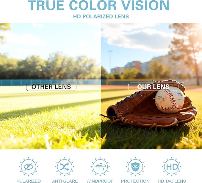 suoso Kids Polarized Sunglasses Youth Lightweight Sun glasses UV Protection Sports Sunglasses for 3-12 Boys Girls Baseball
