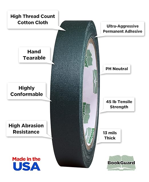 BookGuard 0.75 inch Premium Bookbinding Repair Cloth Tape, 15 Yard Roll - Image 2