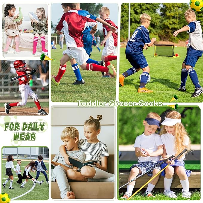 American Trends Kids Toddler Soccer Socks Youth Baseball Softball Football Socks Knee High Accessories for Girls