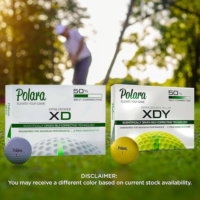 Polara Self-Correcting Golf Balls – High-Performance Golf Balls with Soft Feel, Anti-Slice & Hook Correction, Exceeds USGA Limits, Dimple Design for Maximum Distance, Golf Accessories for Men & Women