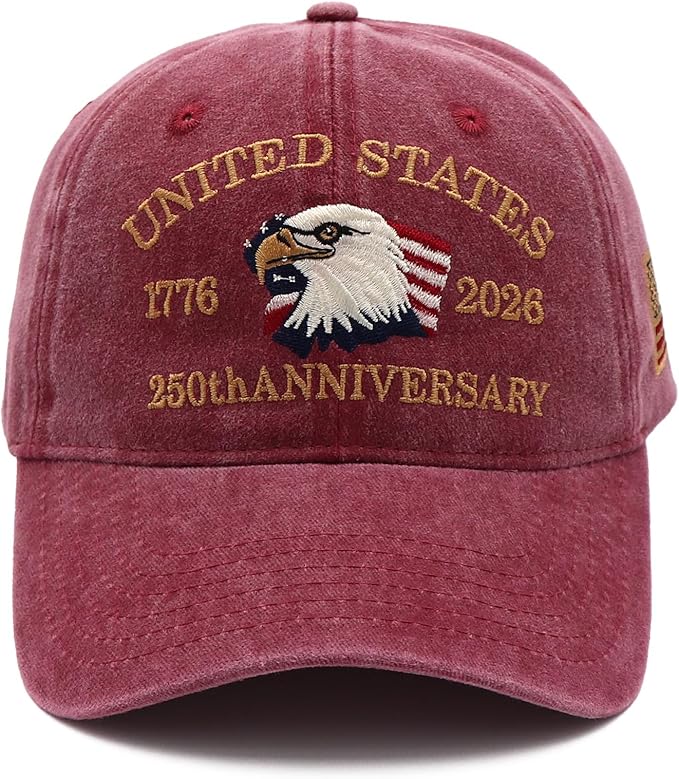 United States 250th Anniversary Hat, USA Baseball Cap 1776-2026 American Eagles Hat Patriotic Embroidered Hats for Men Women