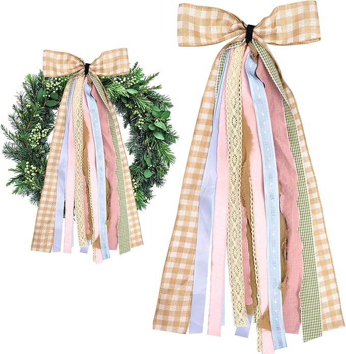 Large Fall Ribbons Bow for Wreath by Unknown