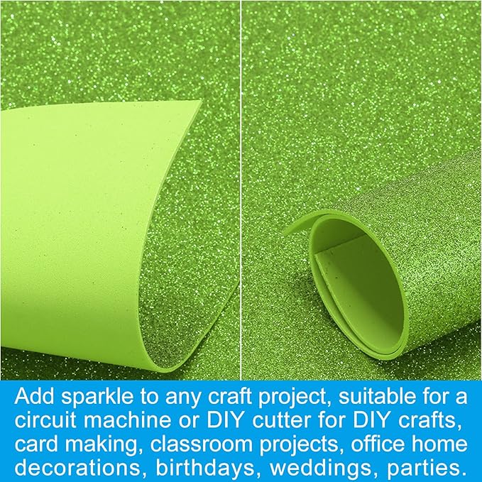 PATIKIL 2mm Thick Non Adhesive Glitter Foam Sheet 16x24inch Light Green - Image 5