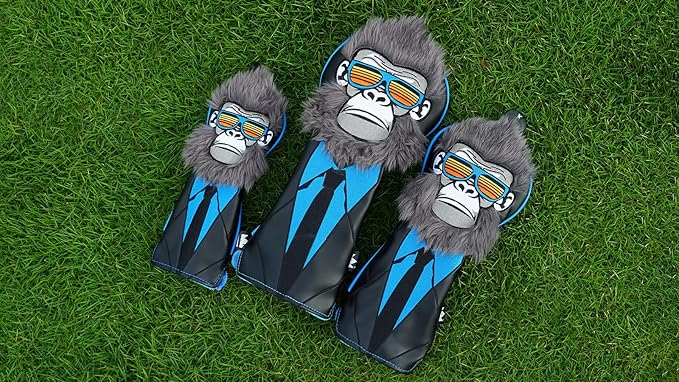Craftsman Golf Gorilla with Suits Want to Take a Vacation 460CC Driver Headcover Fairway Wood Hybrid Blade Mallet Putter Cover Gift for Men