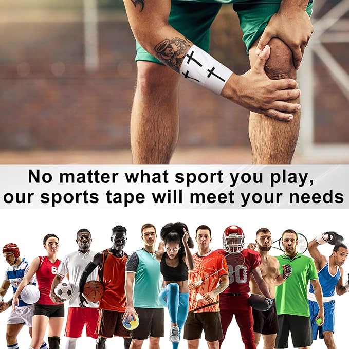 Geiserailie Christian Athletic Tape with Cross Sport Tape 2IN X 23FT Wrist Wrap for Football Baseball Soccer Religious Gift for Mother's Day Father's Day Nurses Week Christian Church(White)