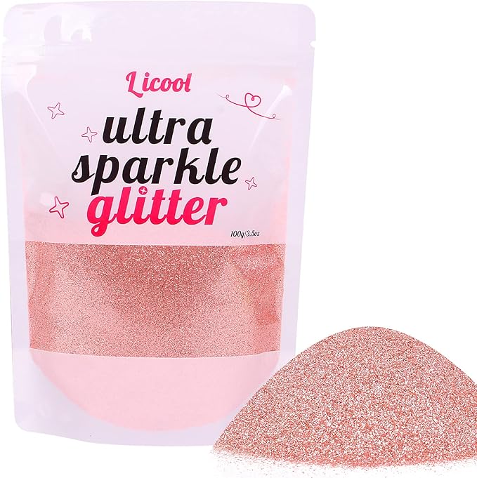 Holographic Fine Glitter, 100g/3.5oz Extra Fine Glitters Powder Packs by LICOOL+GLITTER