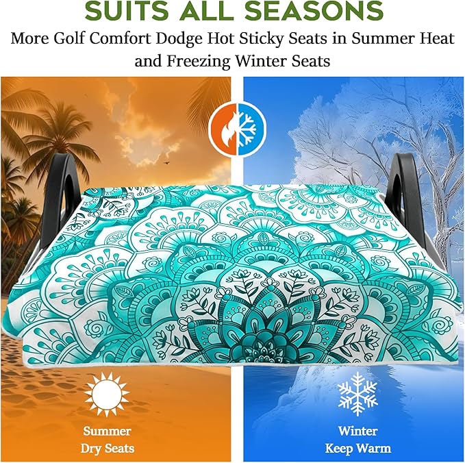 Golf Cart Seat Covers Club Car Golf Cart Accessories for Men Women Golf Carts Seat Towel Blanket 2-Seat Golf Cart Decorations