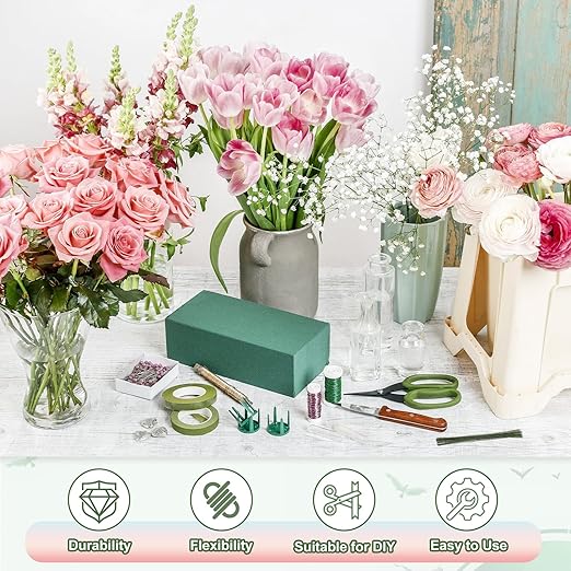 PATIKIL 32 Inch 22 Gauge Floral Stem Wire, 2 Pack/80 Pieces Bouquet Stem Paper - Image 4