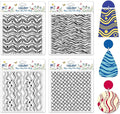 CHGCRAFT 4 Pcs Artistic Wavy Polymer Clay Texture Sheets Wavy Lines Silicone by chgcraft
