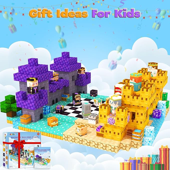 Magnetic Blocks Board Games Chess Set, Magnetic Tiles Building Blocks Kids - Image 7