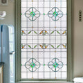 3D Stained Glass Window Privacy Film, Heat Control UV Blocking Static Cling by OHTMERU