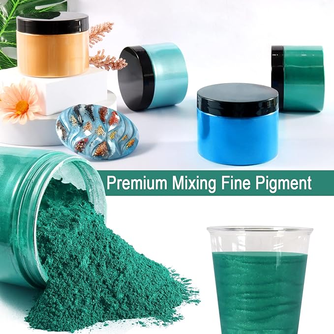 Ceya Mica Powder, 5.3oz/ 150g Pine Green Pearlescent Effect Colorant Pigment - Image 4