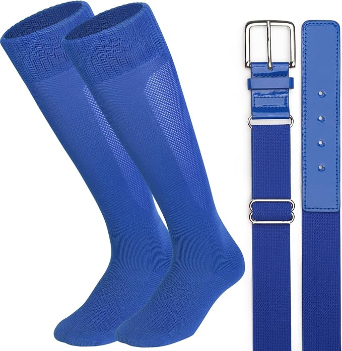 Baseball Socks and Belt Combo for Youth Adult Softball Sock Belt for Boys and Girls