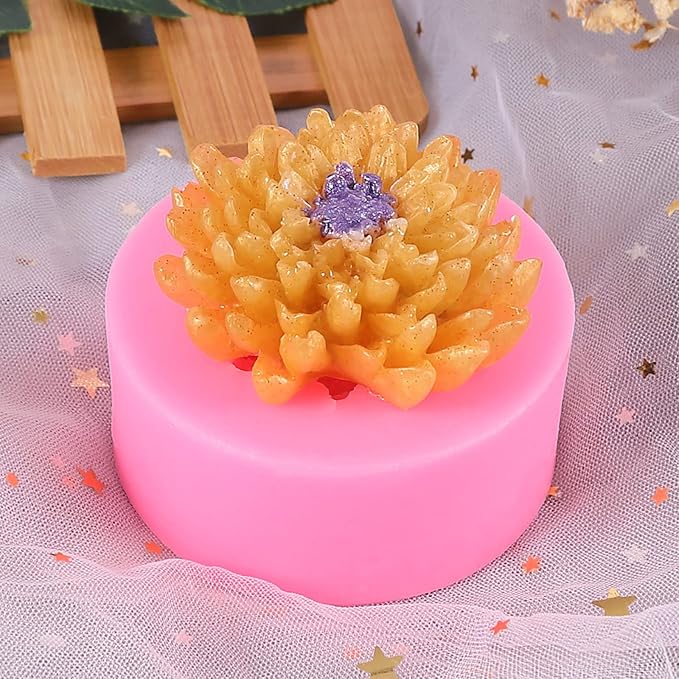 Chrysanthemum Flower Silicone Soap Mold Candle Mold Fondant Chocolate Cake - Image 4