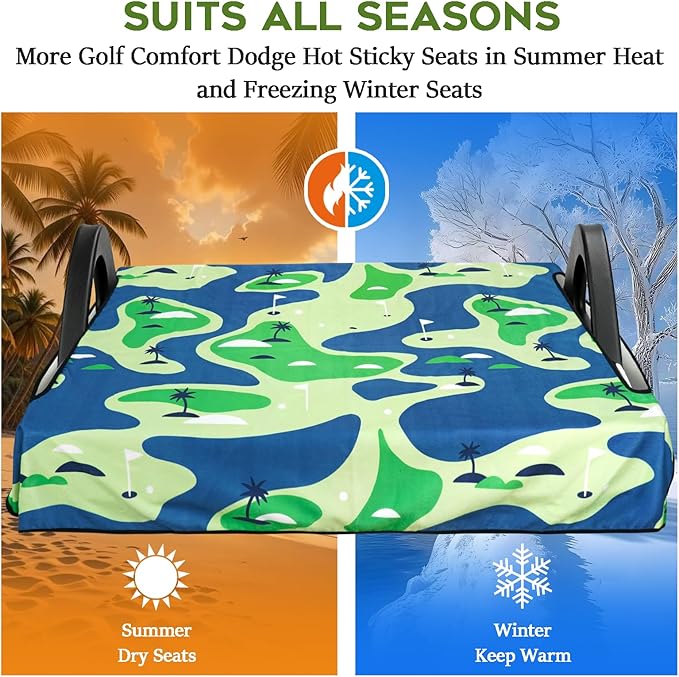 Golf Cart Seat Covers Club Car Golf Cart Accessories for Men Women Golf Carts Seat Towel Blanket 2-Seat Golf Cart Decorations