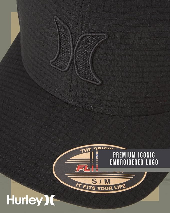 Hurley Men's Caps - One & Only Flexfit Baseball Cap - Fitted Hats for Men (S-XL)