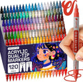 ARTISTRO 120 Dual Tip Brush + Fine Acrylic Paint Markers by ARTISTRO