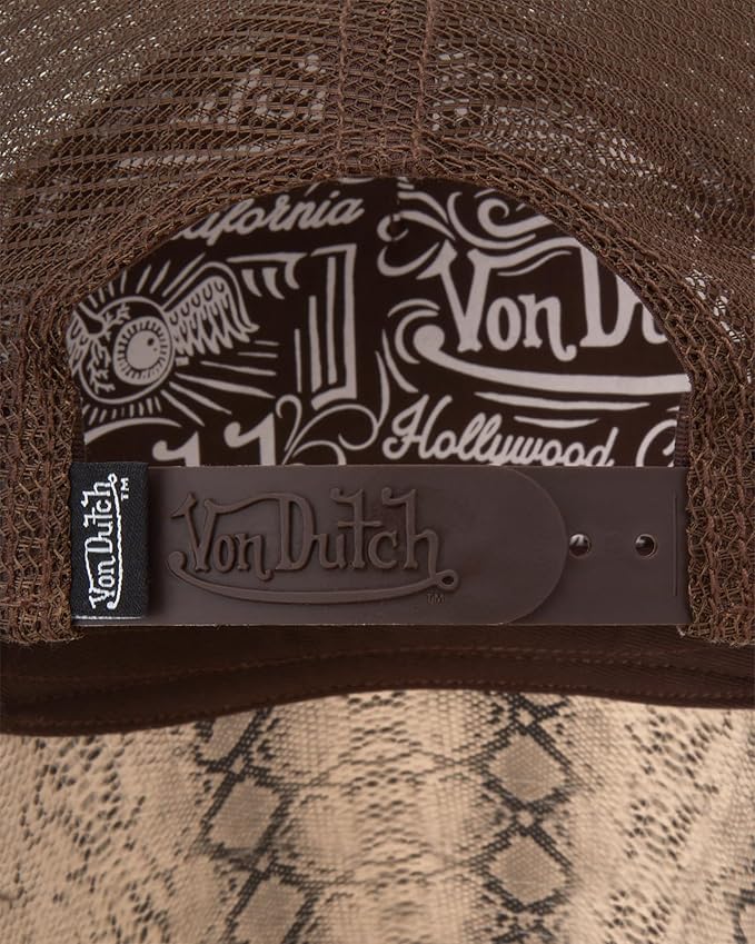 Von Dutch Unisex Trucker Hat - Velvet Curved Bill Mesh Back Retro Classic Adjustable Snapback Baseball Cap for Men and Women