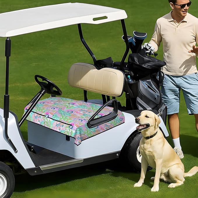 Golf Cart Seat Covers, Golf Cart Seat Towel Blanket for 2-Seat Golf Carts, Breathable Golf Cart Seat Cushions Golf Club Car Accessories 51'' x 31''