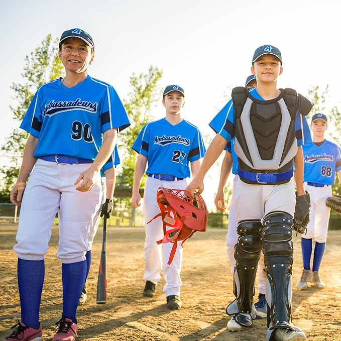 Haysandy Baseball or Softball Sock and Belt Combo Set 3 Football Baseball Socks with Softball Belt for Youth Boys Kids