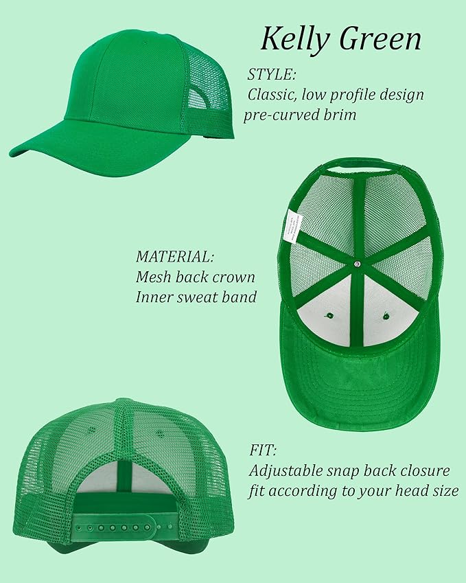 Gelante Mesh Trucker Hat Baseball Cap Structured Front Panel Wholesale LOT 12 Pack