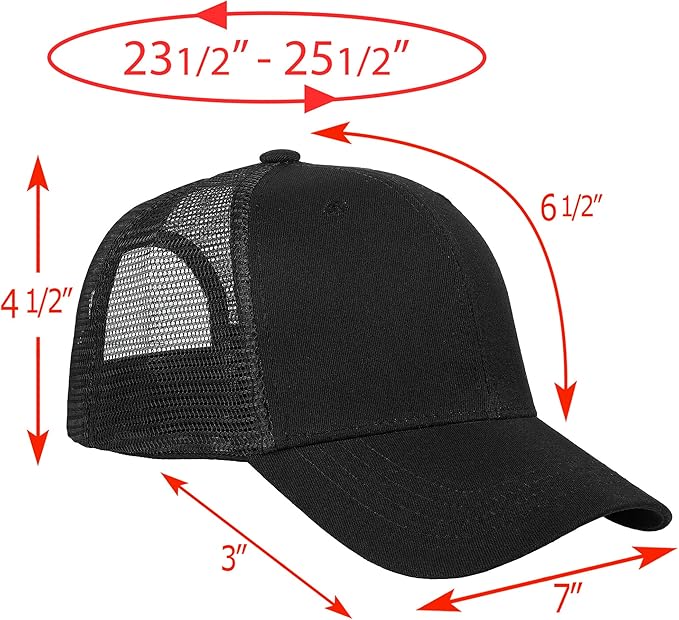 Falari Trucker Hat Baseball Cap Structured Plain Design 6 Panel, Adjustable Size