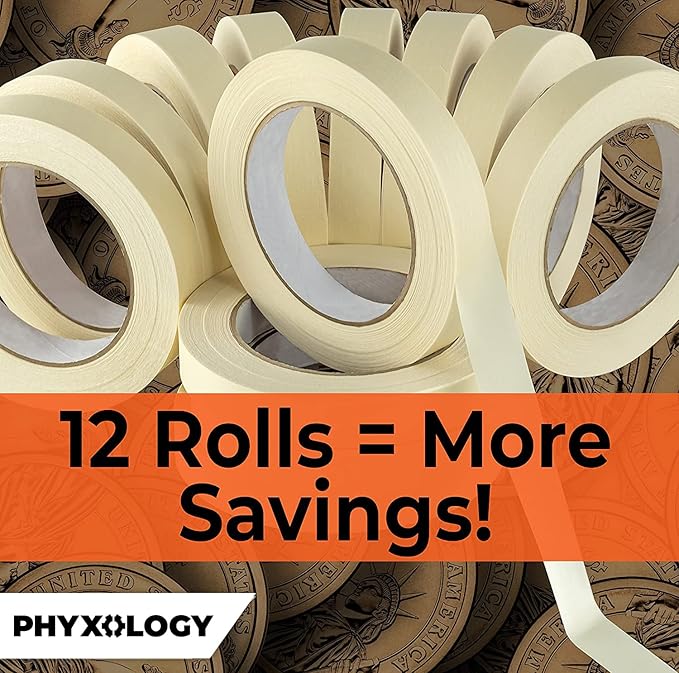3/4 in Pro-Grade Masking Tape. 60 Yard 12 Pack = 720 Yards of Multi-Use - Image 5