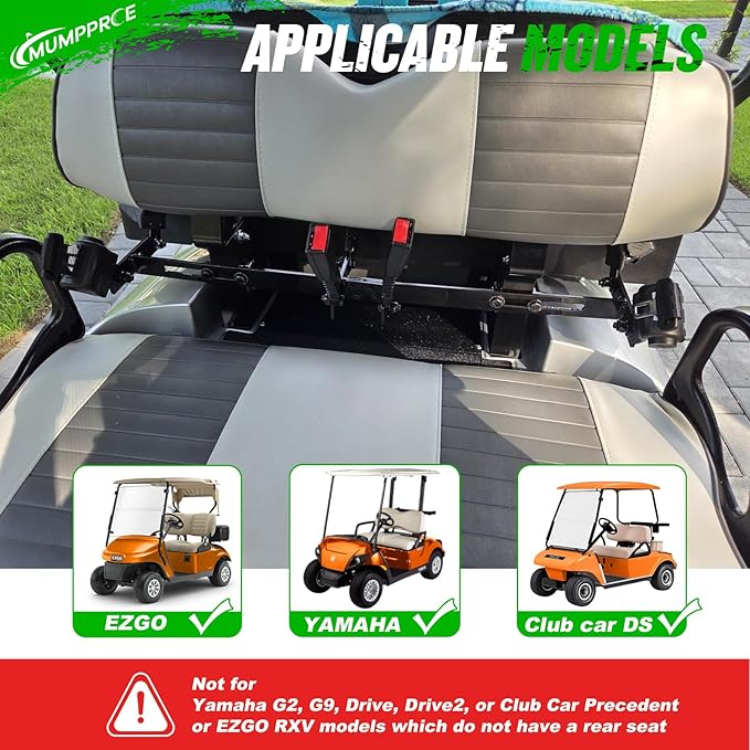 4 Pack Universal Golf Cart Seat Belts, Fits 4-Seats EZGO, Club Car Yamaha Golf Cart, Retractable 2+2/4 Passengers Seat Belts Kit, Front Rear Seat Belts with Bracket