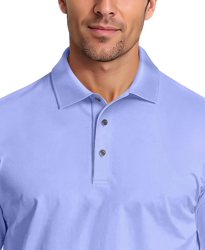 PGA TOUR Men's Airflux Solid Mesh Short Sleeve Golf Polo Shirt
