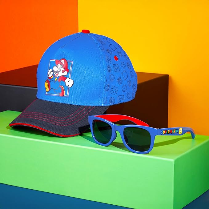 Get Trend Pokemon | Minecraft | Fortnite | Super Mario Kids Baseball Cap, Sunglasses Set UV Protection, Gamer Gifts for Boys