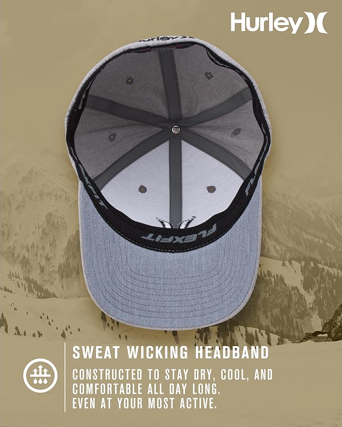 Hurley Men's Caps - One & Only Flexfit Baseball Cap - Fitted Hats for Men (S-XL)