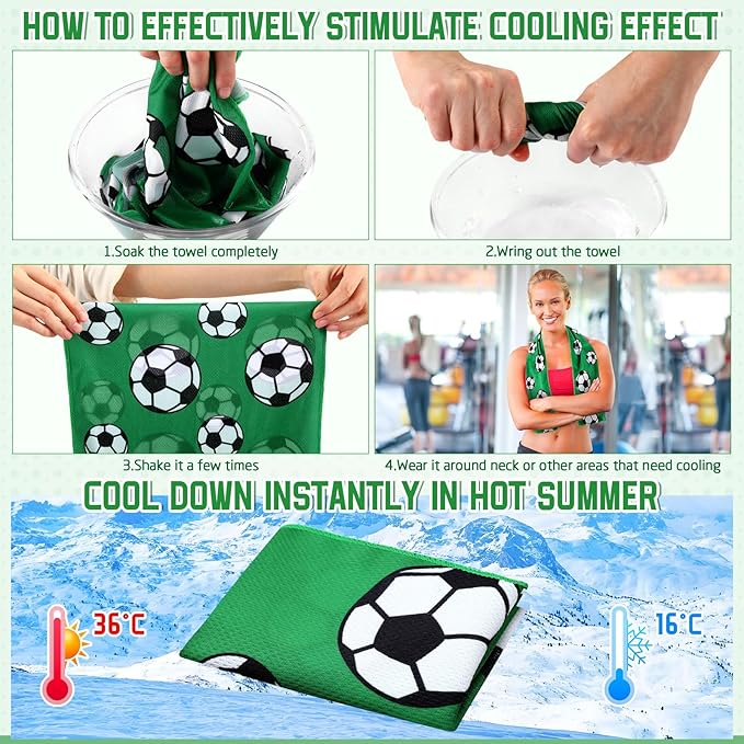 FuWeave 12 Pcs Sports Cooling Towels Baseball Basketball Softball Breathable Soccer Football Volleyball Microfiber Ice Towel Fast Drying for Party Favors Team Gift (White,40 x 12 Inch)