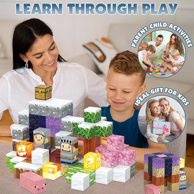 Magnetic Blocks, Magnetic Building Blocks Construction Toys STEM Montessori - Image 5
