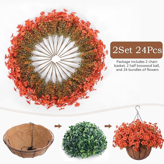 Hananona 24 Pcs Artficial Outdoor Flowers - Image 4