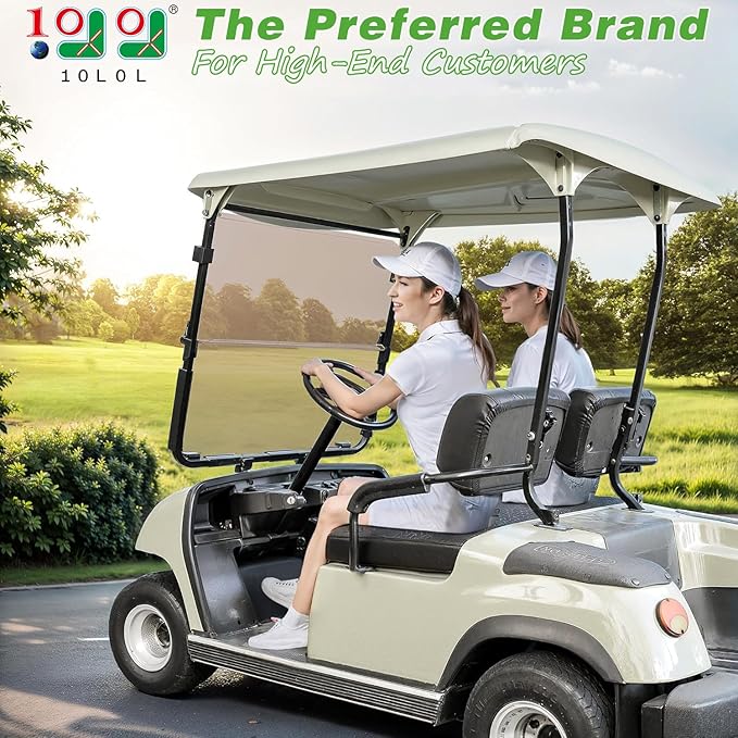 10L0L Golf Cart Windshield for Yamaha G22 (2003-2006) Models Gas or Electric Golf Cart (Clear/Tinted)