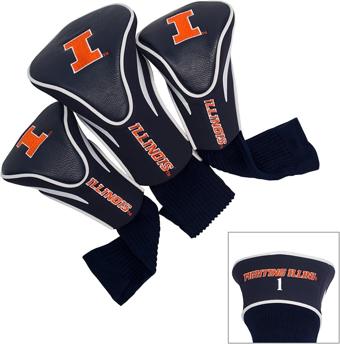 Team Golf NCAA Florida Gators Contour Golf Club Headcovers (3 Count) Numbered 1, 3, & X, Fits Oversized Drivers, Utility, Rescue & Fairway Clubs, Velour Lined for Extra Club Protection