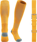 QBK Youth Baseball Socks & Belt Combo Set for Kids 2-16 Years -Softball/Tee Ball Accessories (1 Pair + 1 Belt, Unisex)