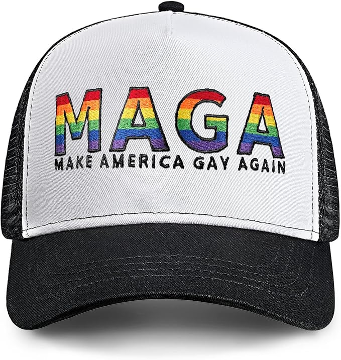 Gay Pride Rainbow Trucker Hat for Men and Women LGBT Embroidered Adjustable Washable LGBTQ Baseball Cap Gifts