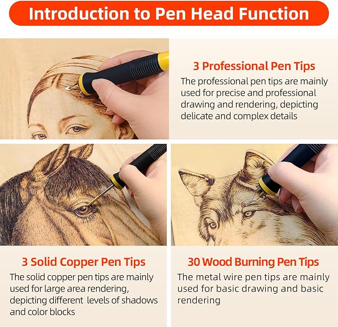 Wood Burning Tool, Wood Burner kit Pen 200~750℃, Wood Burning kit - Image 4
