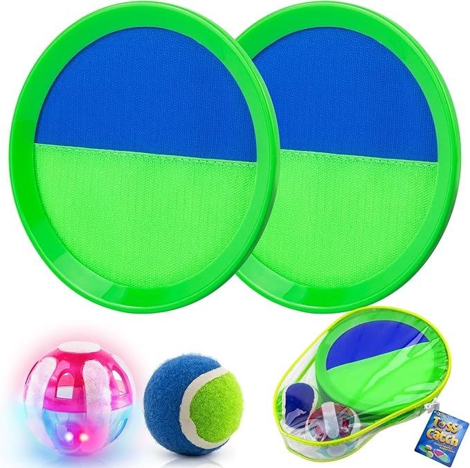 Ayeboovi Kids Outdoor Beach Pool Toys Toss and Catch Ball Set Upgraded Light UP by Ayeboovi