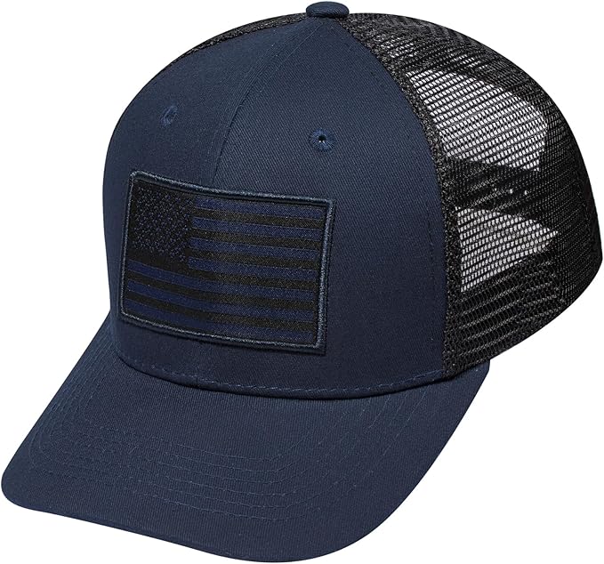 American Flag Trucker Hat, Patriotic Baseball Cap for Men & Women, Breathable Mesh Adjustable Snapback, USA Flag Patch