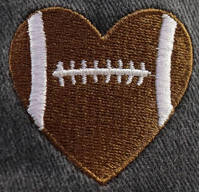 Football Heart Hat for Men Women, Adjustable Cotton Embroidered Heart Football Baseball Cap