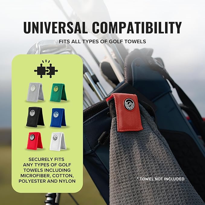 Stripebird - Magnetic Clip for Any Towel (Red) - Highest Strength Magnet for Magnetic Golf Towel - Removable from Towels - Magnet Golf Towel - Magnetic Golf Towels for Men