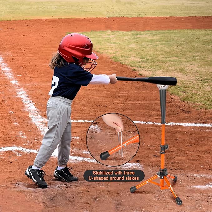 Storgem Baseball and Softball Tee,Batting Tee for Kids,Baseball Tees for Hitting,T Ball Training Stand,Easy Height Adjustment