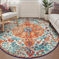 Lahome Bohemian Floral Medallion Round Rug - 6Ft Soft Rug by Lahome