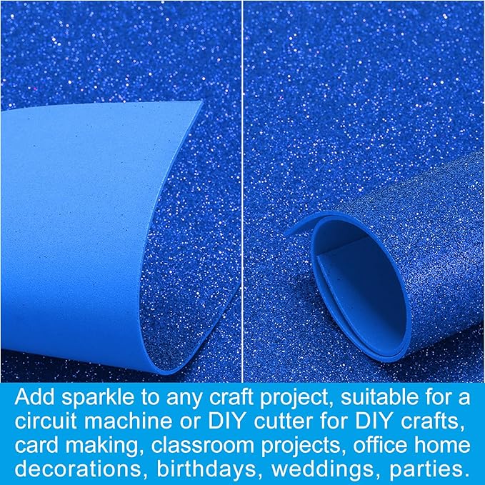 PATIKIL 2mm Thick Non Adhesive Glitter Foam Sheet 16x24inch Dark Blue, EVA - Image 5