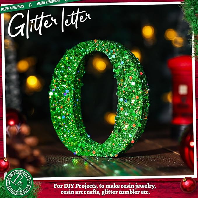 LEOBRO Green Glitter, 160g/5.64oz Holographic Chunky Glitter - Image 6